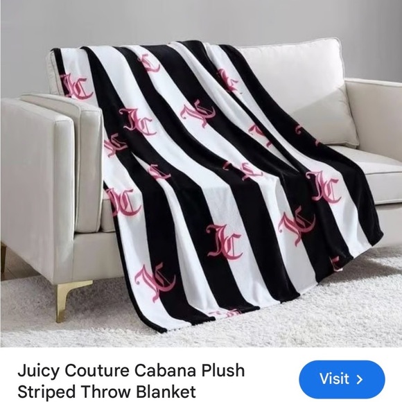 Juicy Couture Other - Juicy Couture Black and White Plush Throw